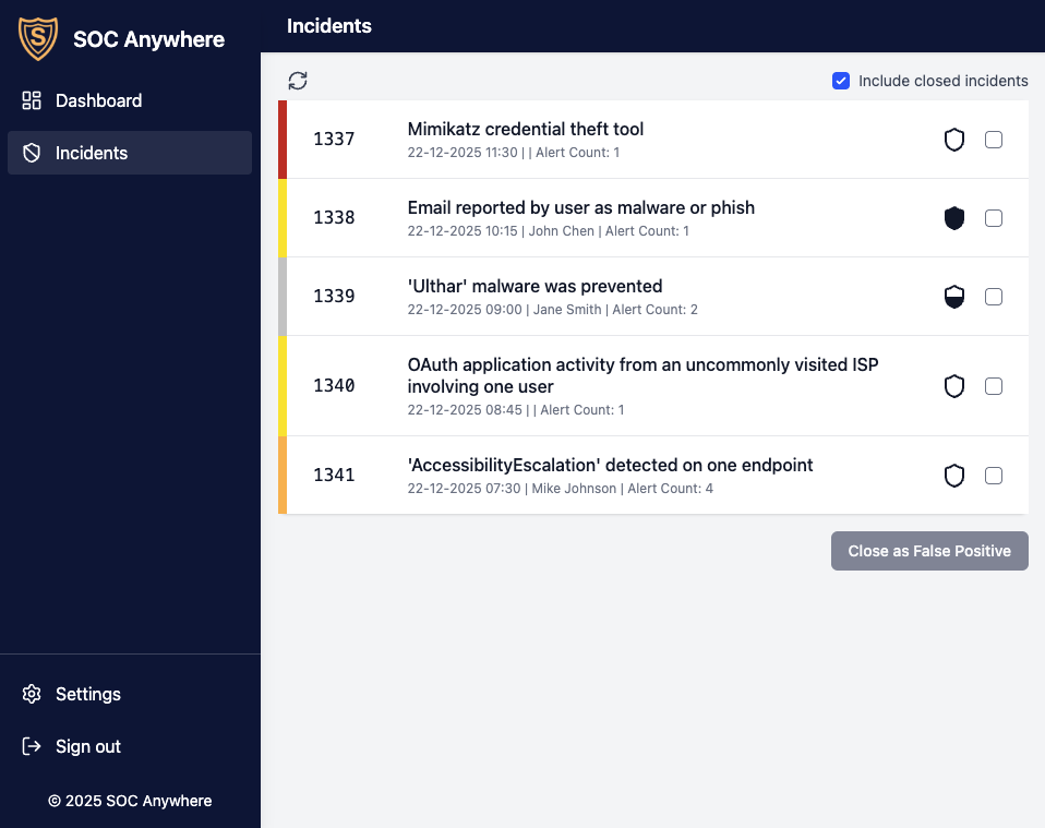 Real-time notification dashboard